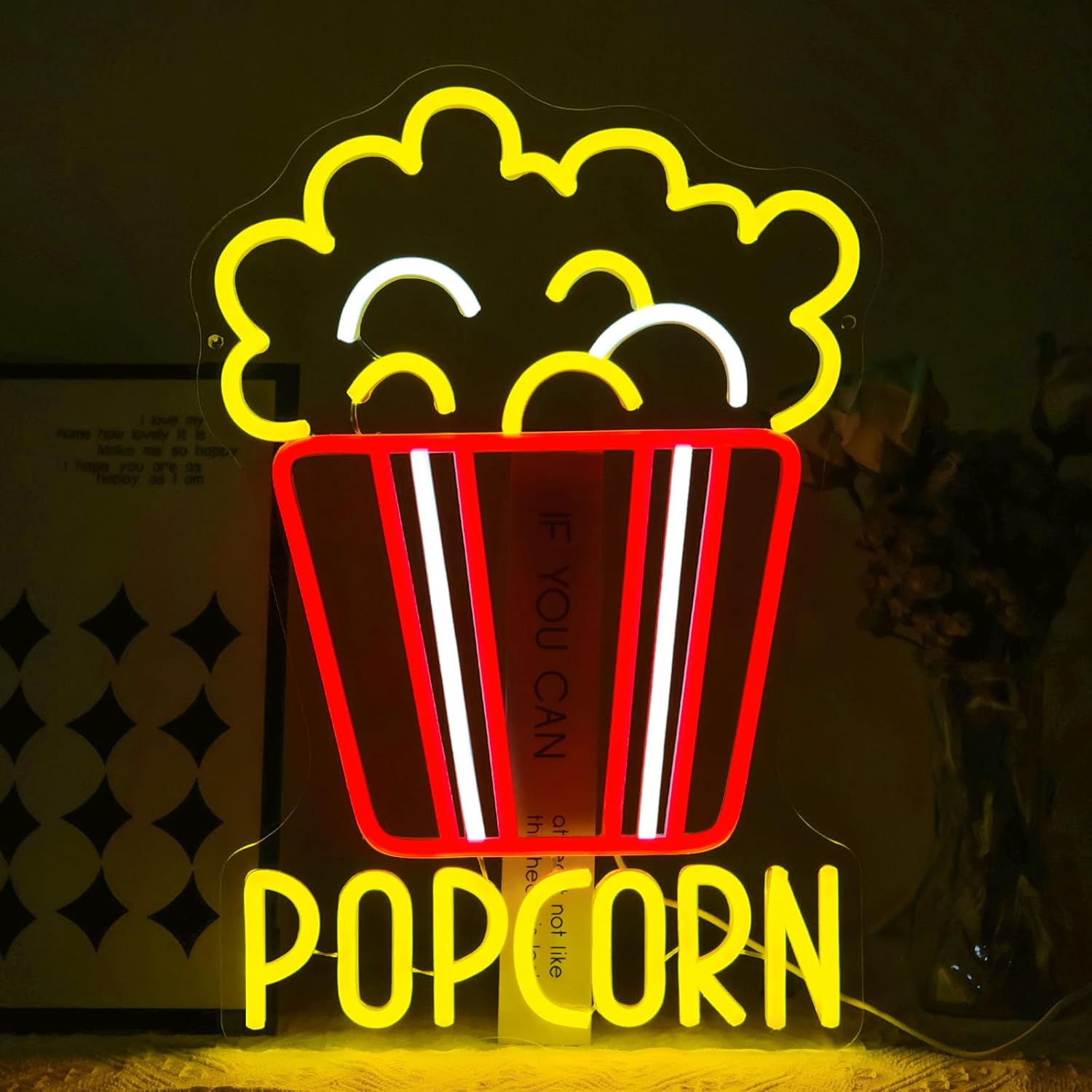 Snacks Food Video - Popcorn enseigne au néon Dimmable nourriture