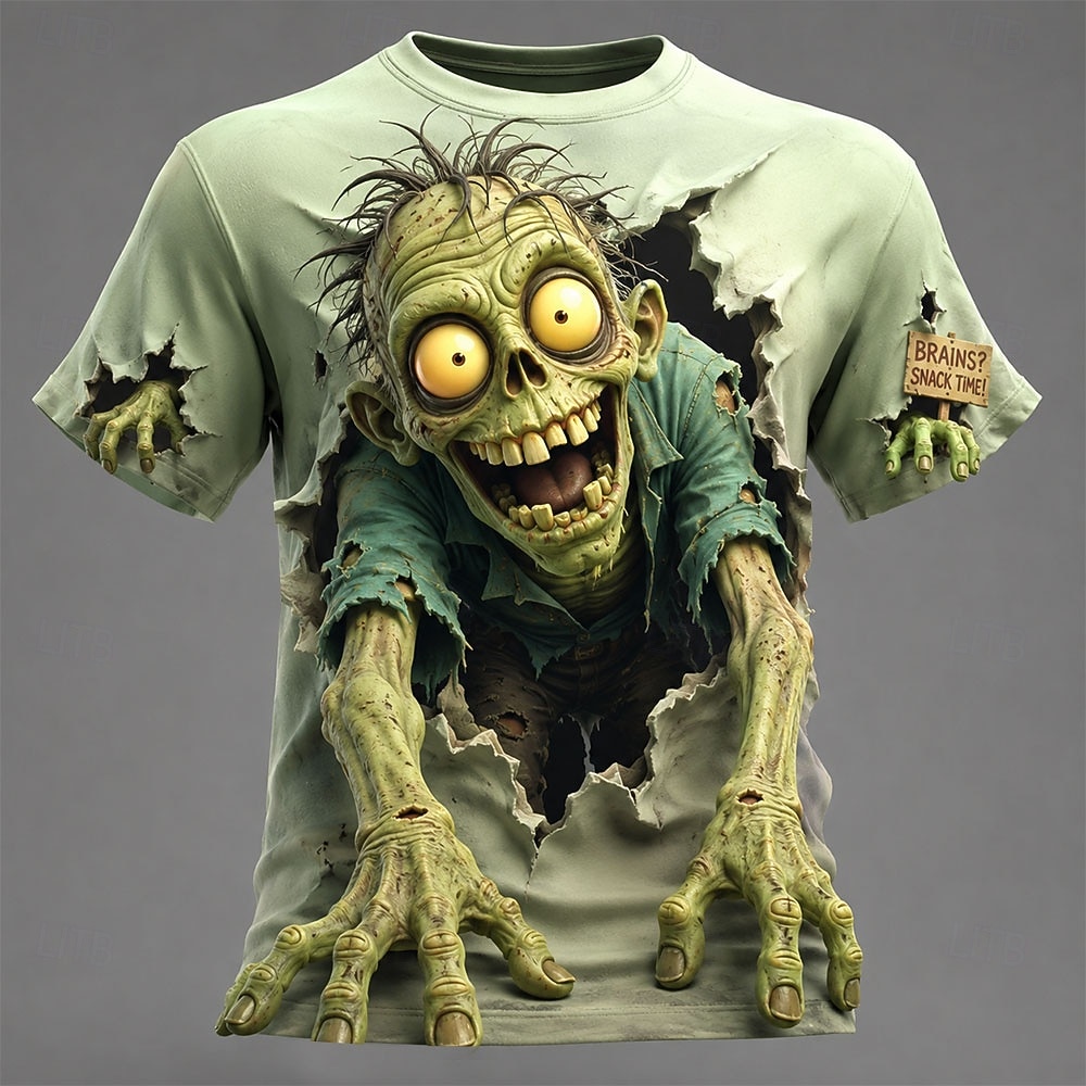 Zombie Snacks - T-shirt à col rond imprimé en