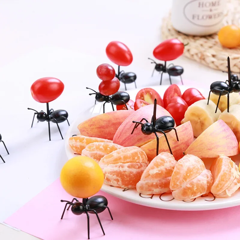 Food Snacks That Are Black - Cure-dents fourmis noires, fourchette à fruits,