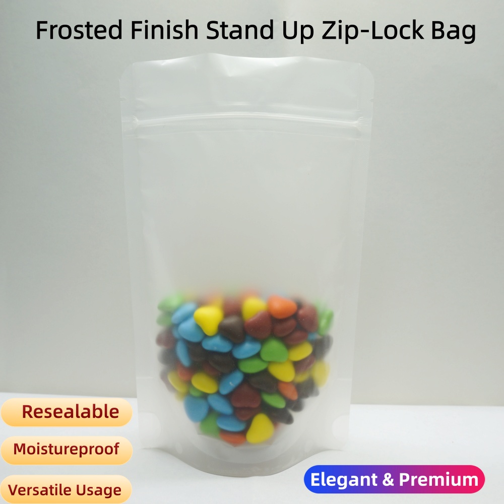 Food Good Snacks - 100 sacs refermables mats transparents avec
