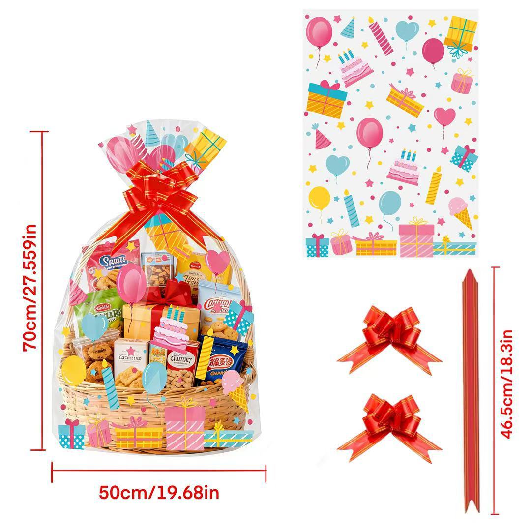 Snacks Food Gift Baskets - 20 sacs cadeaux transparents en OPP