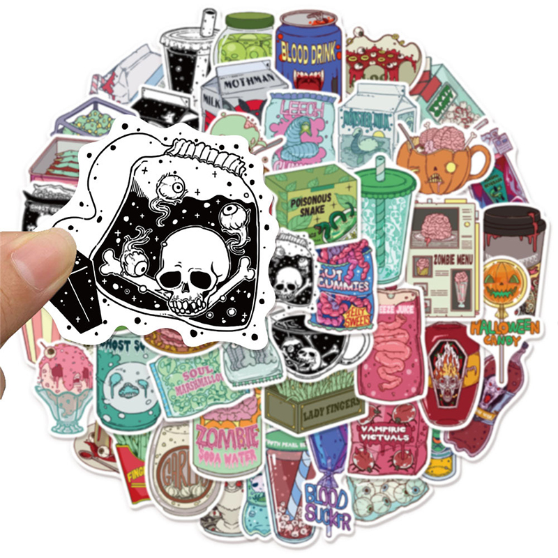 Zombie Snacks - 50 autocollants en vinyle imperméables sur