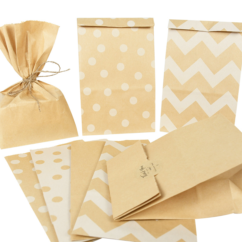 Food Snacks For Christmas - Sacs cadeaux en papier kraft brun,
