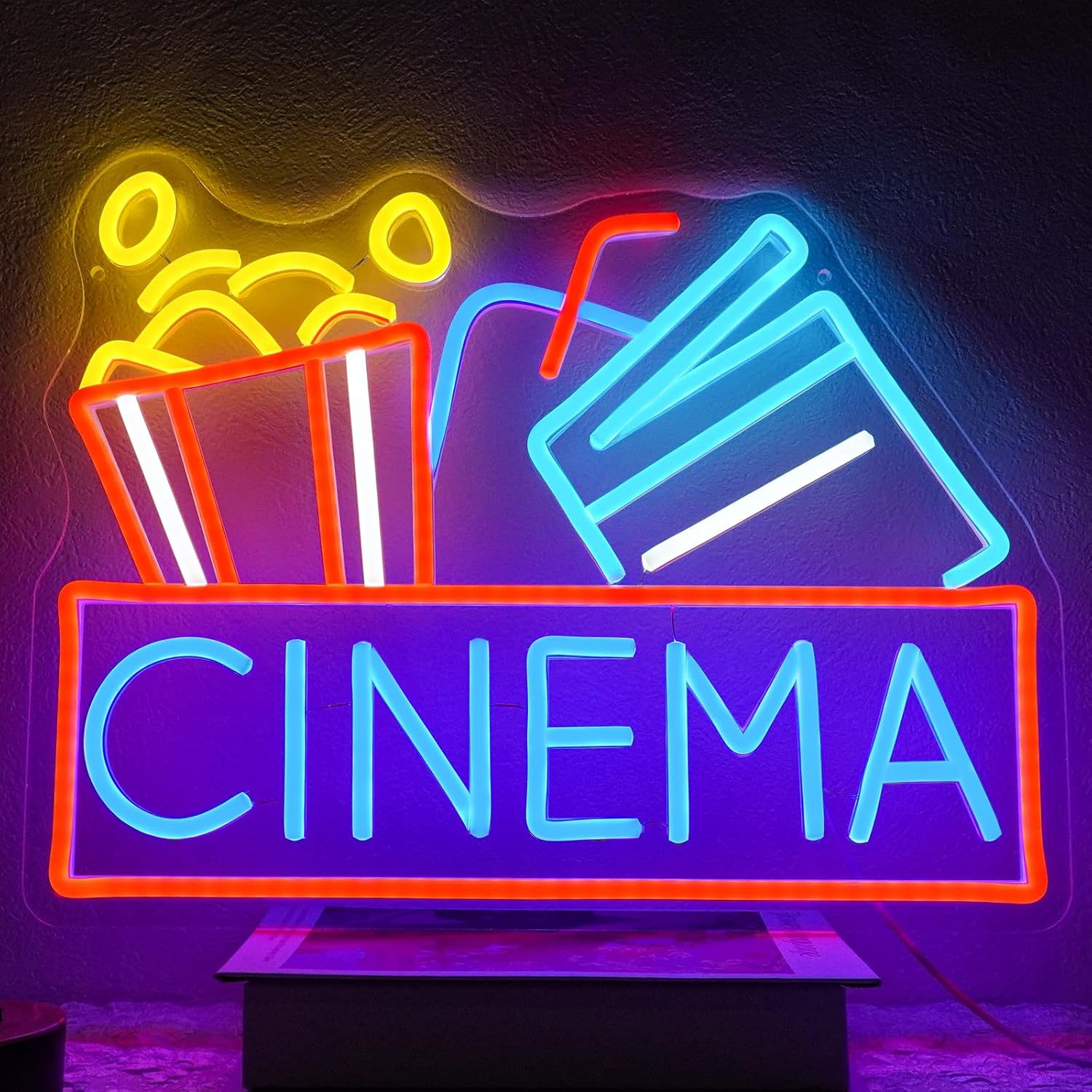 Snacks Food Video - Enseigne néon LED dimmable Popcorn pour