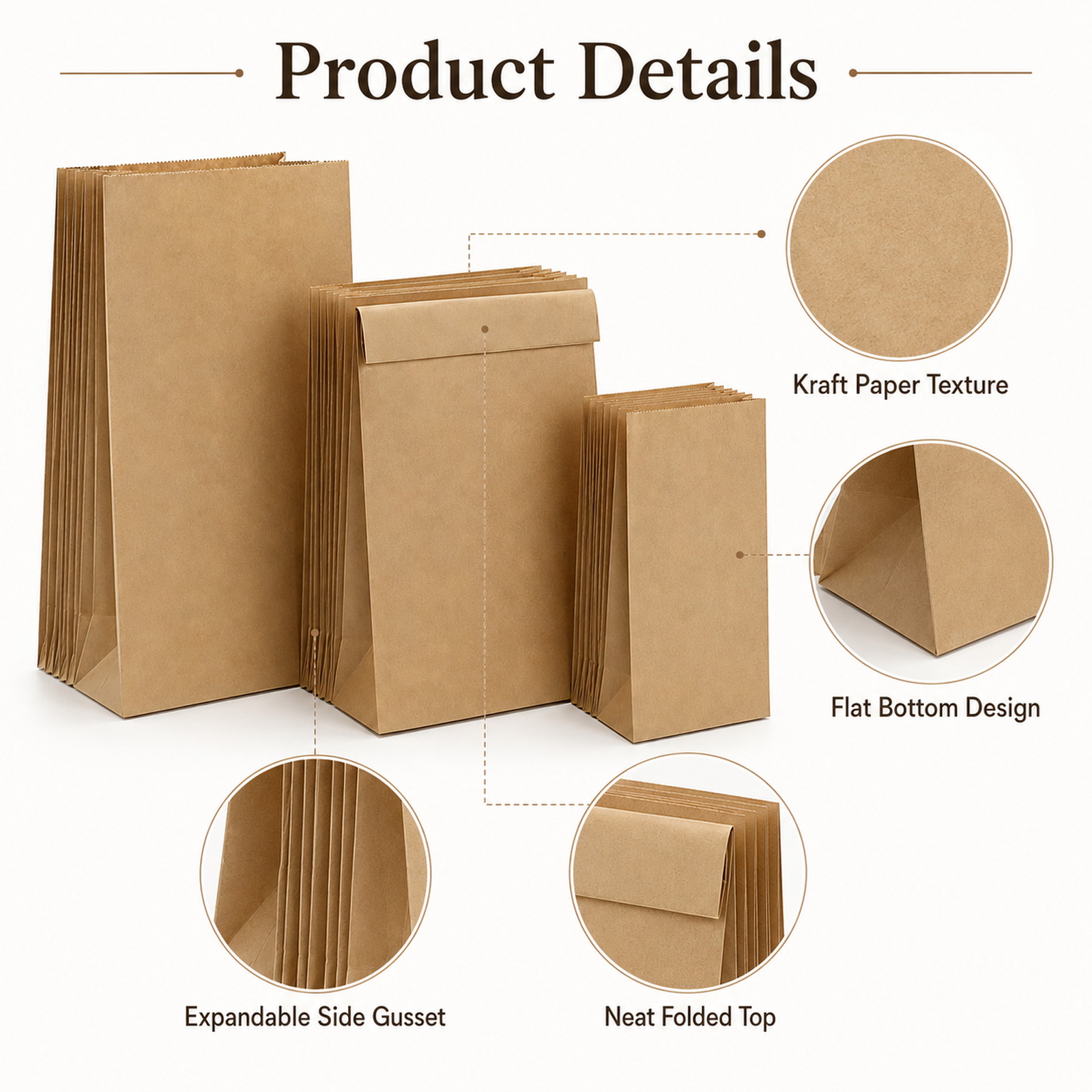Sacs en papier kraft brun écol - Food Snacks For School avis et prix