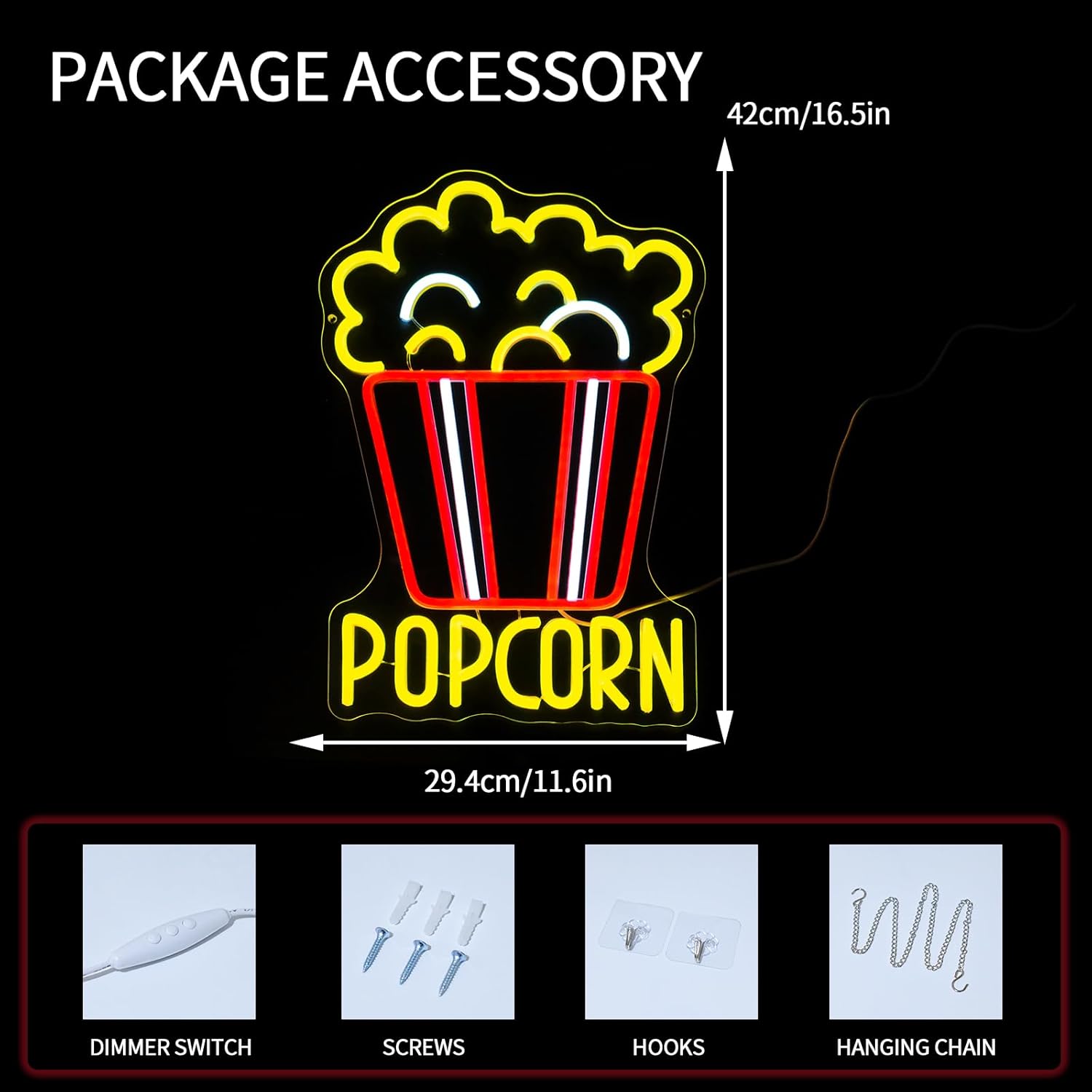 Enseigne néon LED dimmable Pop - Snacks Food Video avis et prix