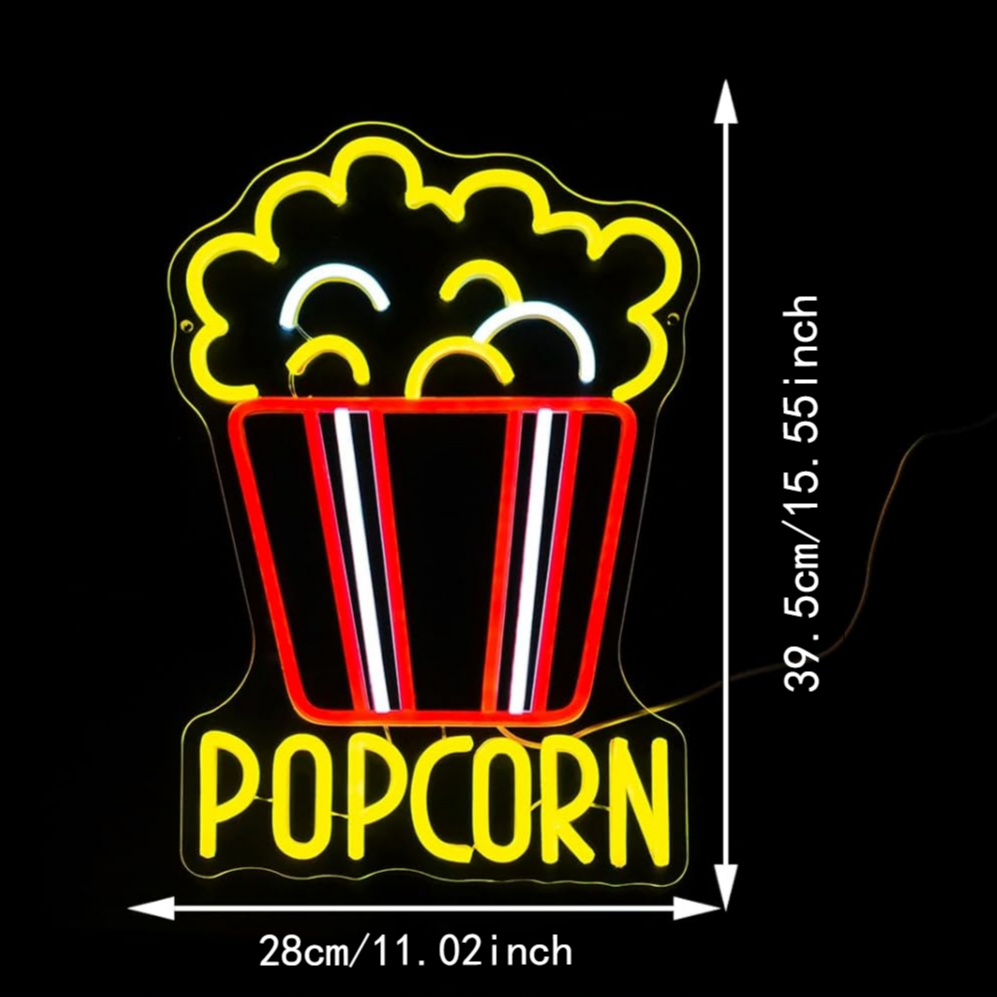 Popcorn enseigne au néon Dimma - Snacks Food Video avis et prix
