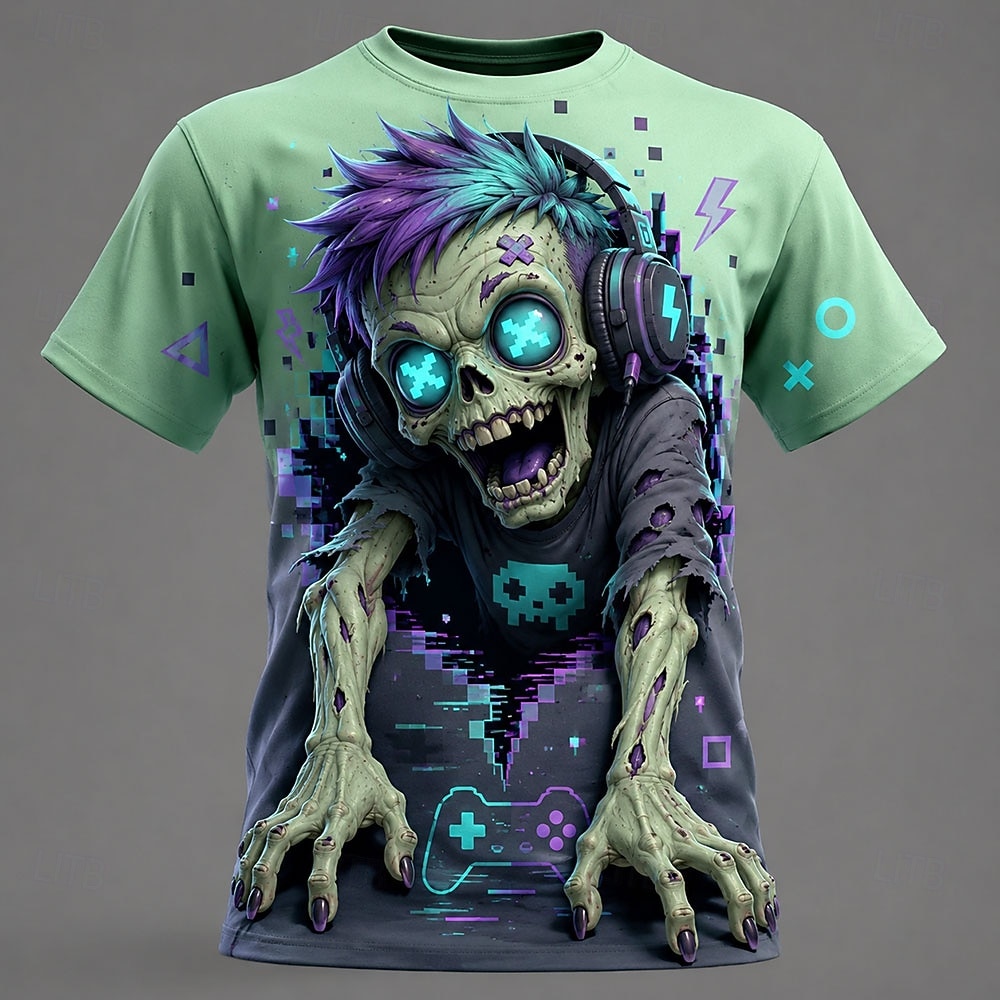 T-shirt à col rond imprimé en  - Zombie Snacks avis et prix