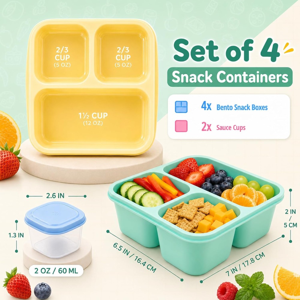 Boîte à bento à 3 compartiment - Food Snacks For School avis et prix