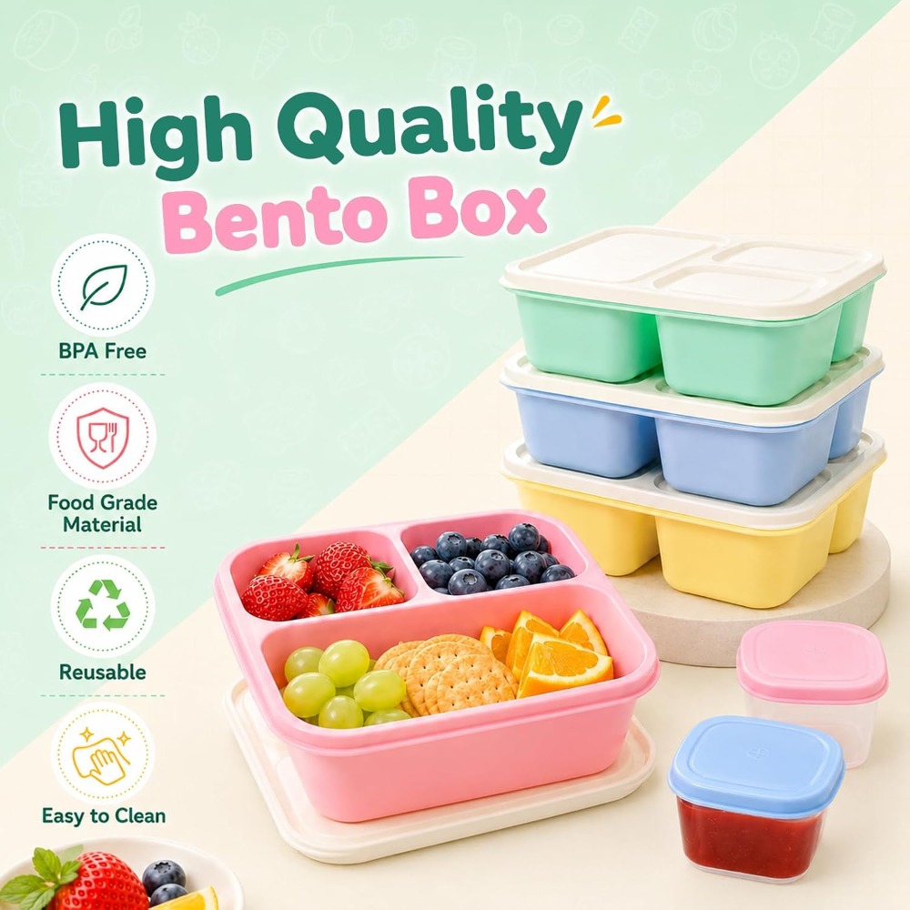 Boîte à bento à 3 compartiment - Food Snacks For School avis et prix