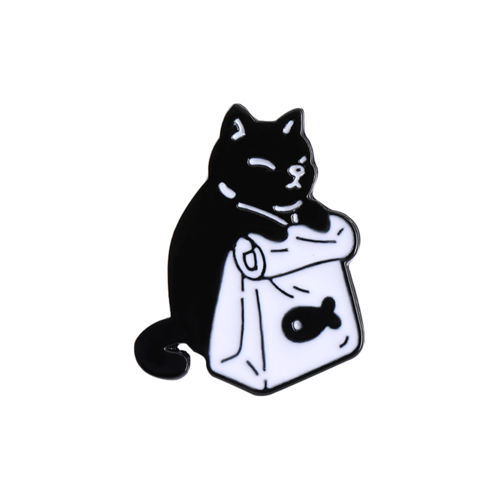Badge Animal chat noir et blan - Food Snacks That Are Black avis et prix