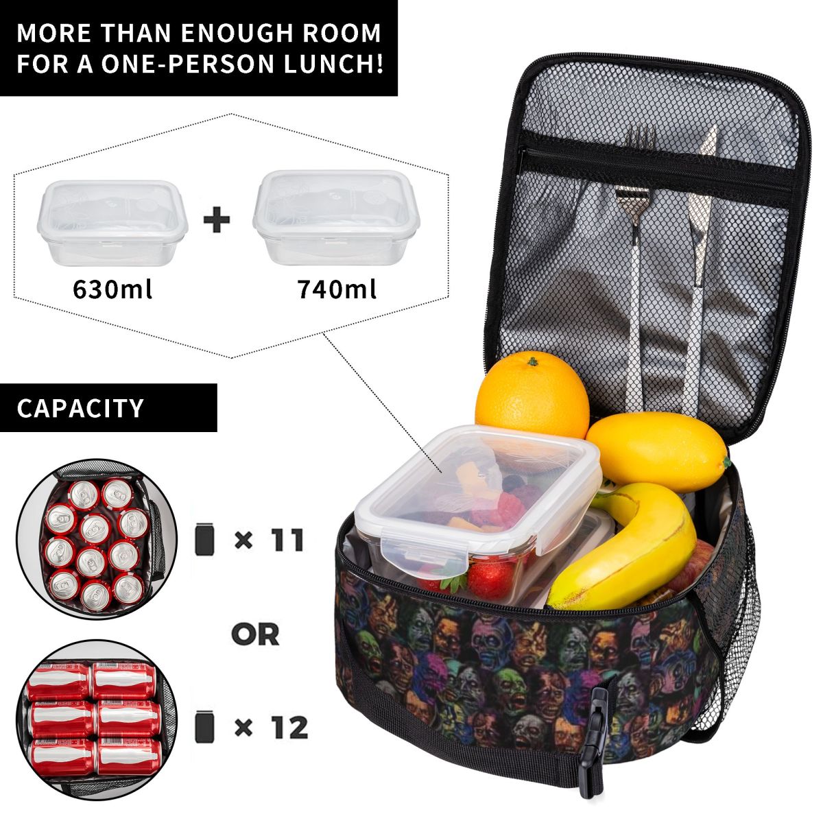 Sac isotherme à motif zombie T - Zombie Snacks avis et prix
